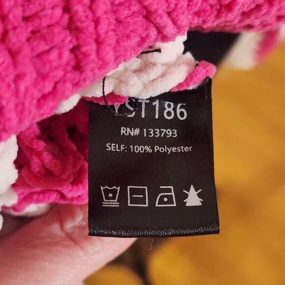 POL Pink and White Chenille Crocheted Sweater, Size Large - Picture 10 of 11